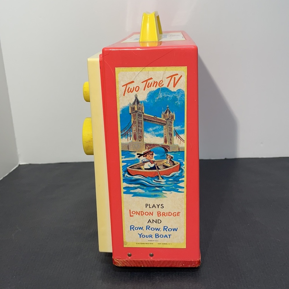 Vintage 1966 Fisher Price Music Box TV! 2 Songs and Rolling Screen! - Picture 8 of 13
